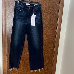 New w/tags Risen Dark Indigo Ankle Jeans with stretch. 7/38